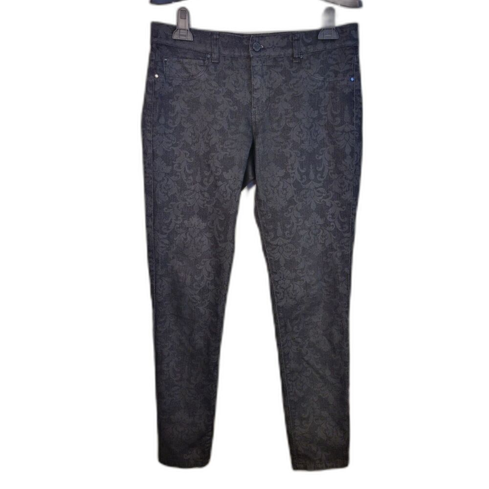 White House Black Market Noir Jacquard Skinny Jeans